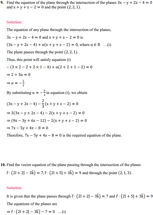 NCERT Solutions for Class 12 Maths Chapter 11 Three Dimensional Geometry Ex 11.3 11