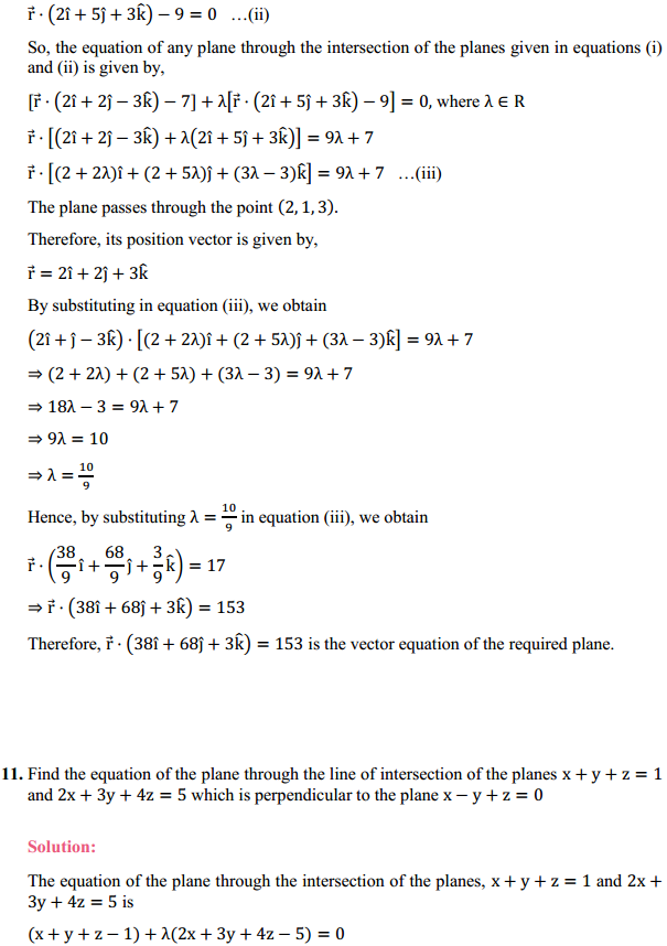 NCERT Solutions for Class 12 Maths Chapter 11 Three Dimensional Geometry Ex 11.3 12
