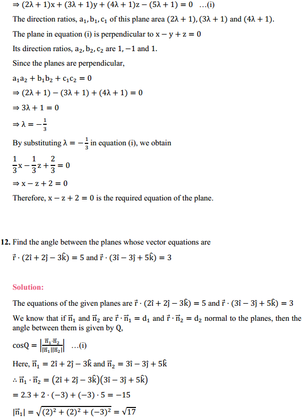 NCERT Solutions for Class 12 Maths Chapter 11 Three Dimensional Geometry Ex 11.3 13