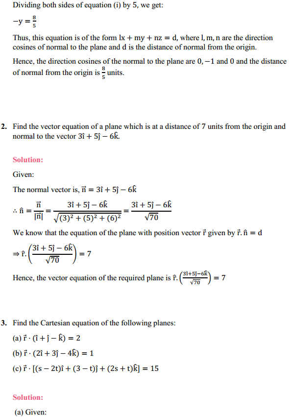 NCERT Solutions for Class 12 Maths Chapter 11 Three Dimensional Geometry Ex 11.3 3