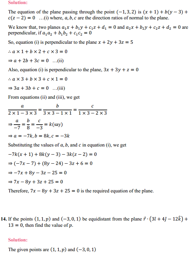 NCERT Solutions for Class 12 Maths Chapter 11 Three Dimensional Geometry Miscellaneous Exercise 10