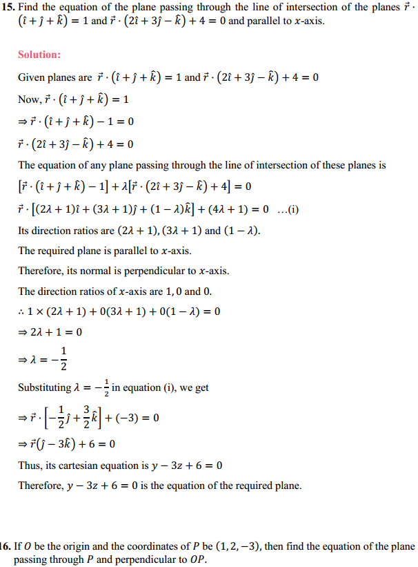 NCERT Solutions for Class 12 Maths Chapter 11 Three Dimensional Geometry Miscellaneous Exercise 12