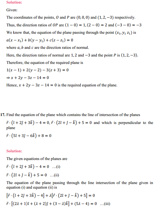 NCERT Solutions for Class 12 Maths Chapter 11 Three Dimensional Geometry Miscellaneous Exercise 13
