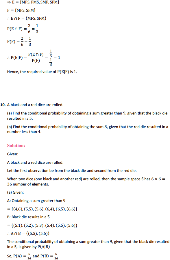 NCERT Solutions for Class 12 Maths Chapter 13 Probability Ex 13.1 12