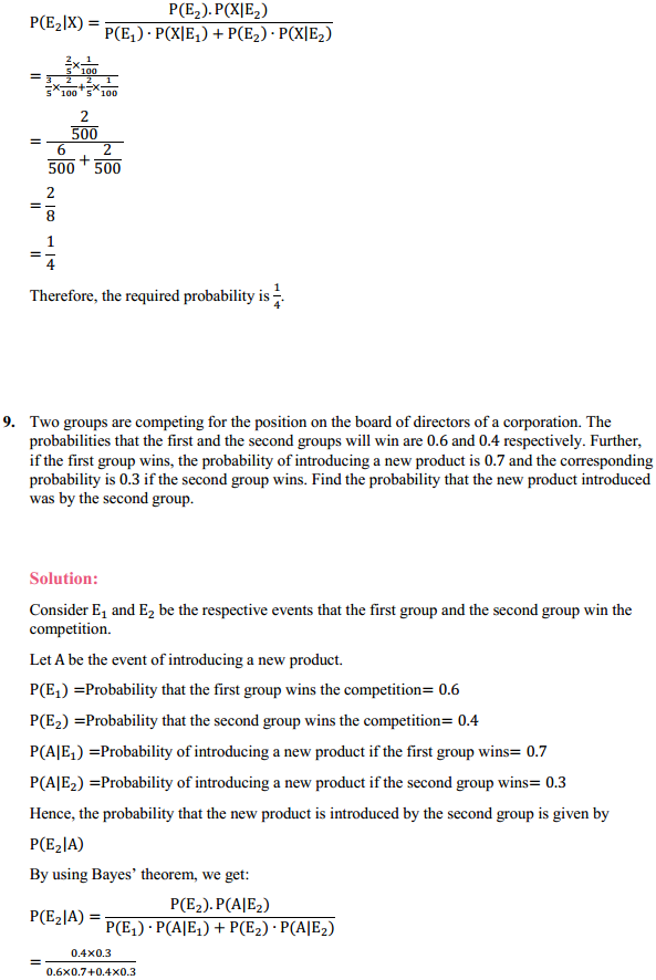 NCERT Solutions for Class 12 Maths Chapter 13 Probability Ex 13.3 12