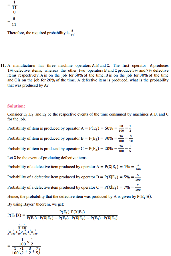 NCERT Solutions for Class 12 Maths Chapter 13 Probability Ex 13.3 14