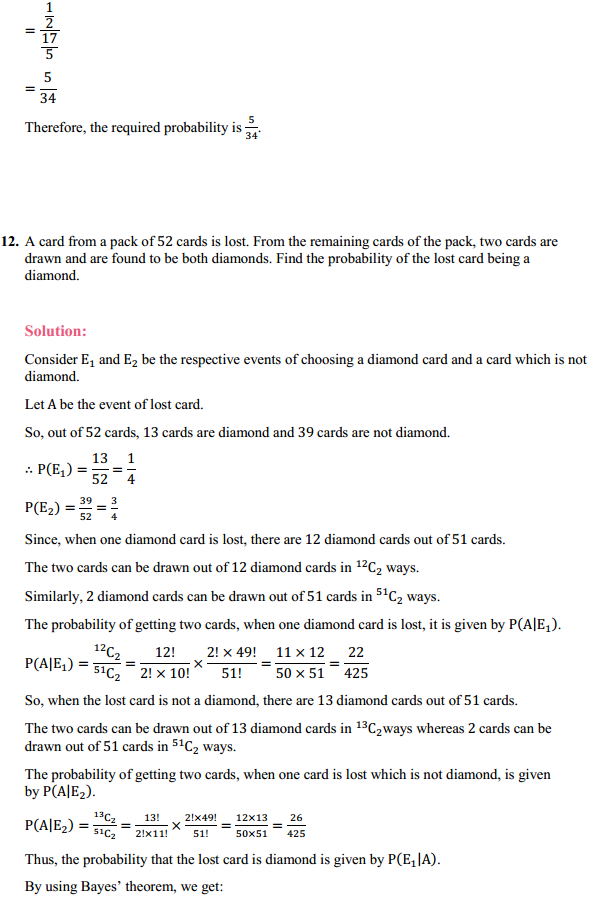 NCERT Solutions for Class 12 Maths Chapter 13 Probability Ex 13.3 15