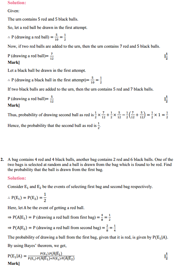 NCERT Solutions for Class 12 Maths Chapter 13 Probability Ex 13.3 2