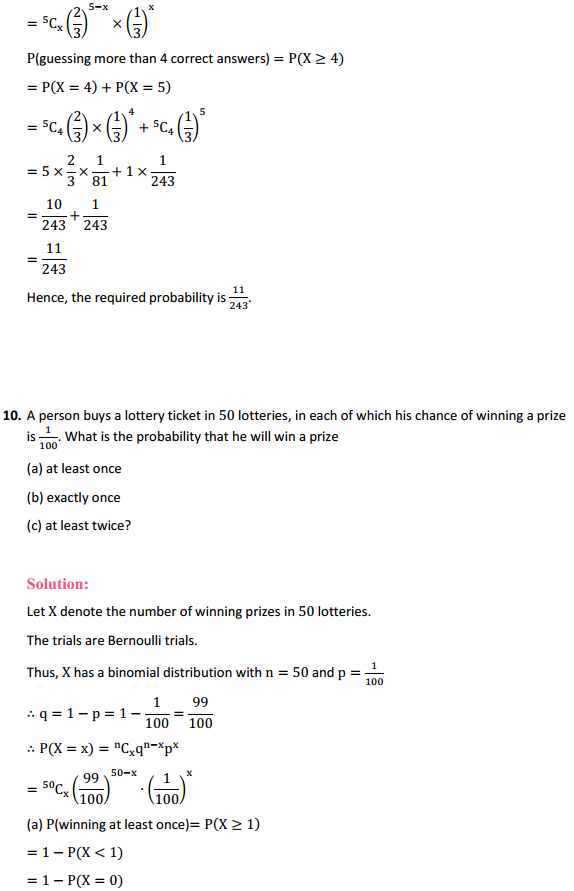 NCERT Solutions for Class 12 Maths Chapter 13 Probability Ex 13.5 12