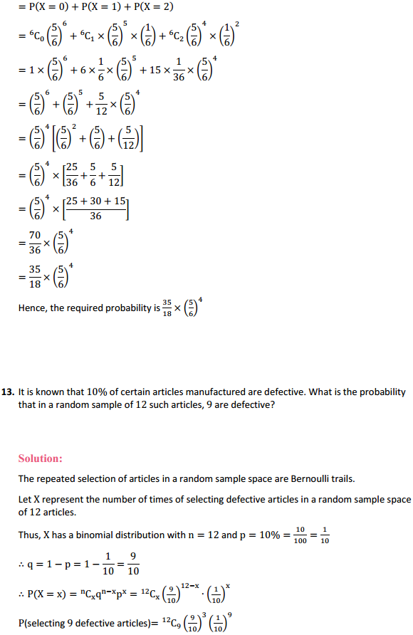 NCERT Solutions for Class 12 Maths Chapter 13 Probability Ex 13.5 16