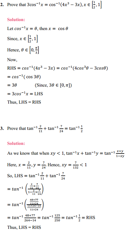 NCERT Solutions for Class 12 Maths Chapter 2 Inverse Trigonometric Functions Ex 2.2 2