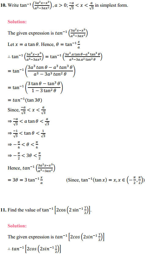 NCERT Solutions for Class 12 Maths Chapter 2 Inverse Trigonometric Functions Ex 2.2 6