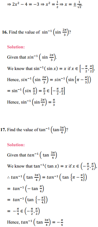NCERT Solutions for Class 12 Maths Chapter 2 Inverse Trigonometric Functions Ex 2.2 9.