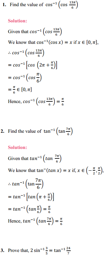 NCERT Solutions for Class 12 Maths Chapter 2 Inverse Trigonometric Functions Miscellaneous Exercise 1