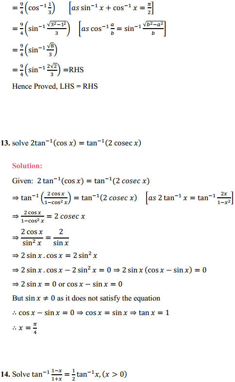 NCERT Solutions for Class 12 Maths Chapter 2 Inverse Trigonometric Functions Miscellaneous Exercise 8