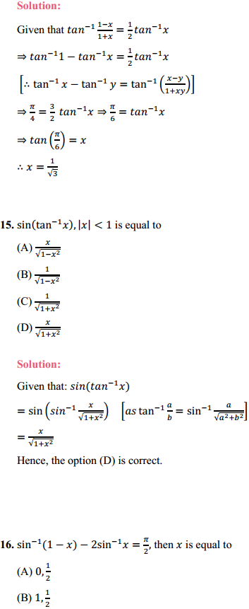 NCERT Solutions for Class 12 Maths Chapter 2 Inverse Trigonometric Functions Miscellaneous Exercise 9