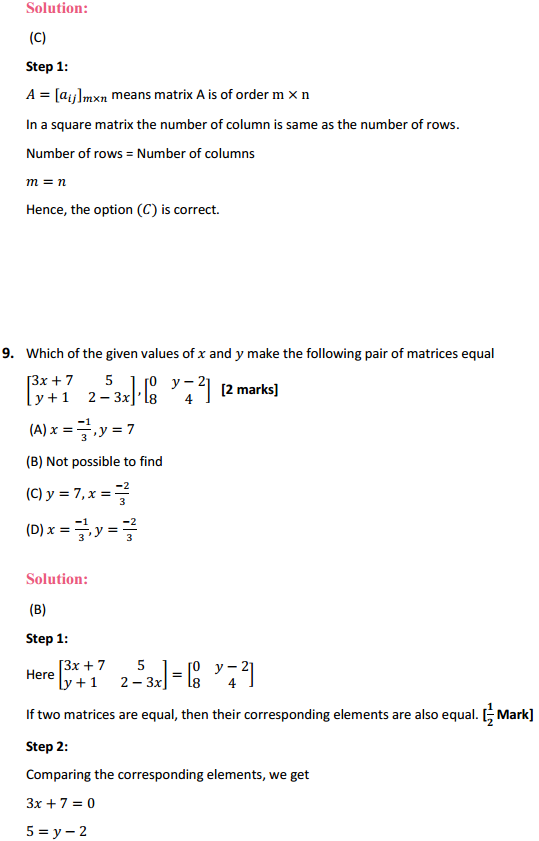 NCERT Solutions for Class 12 Maths Chapter 3 Matrices Ex 3.1 9