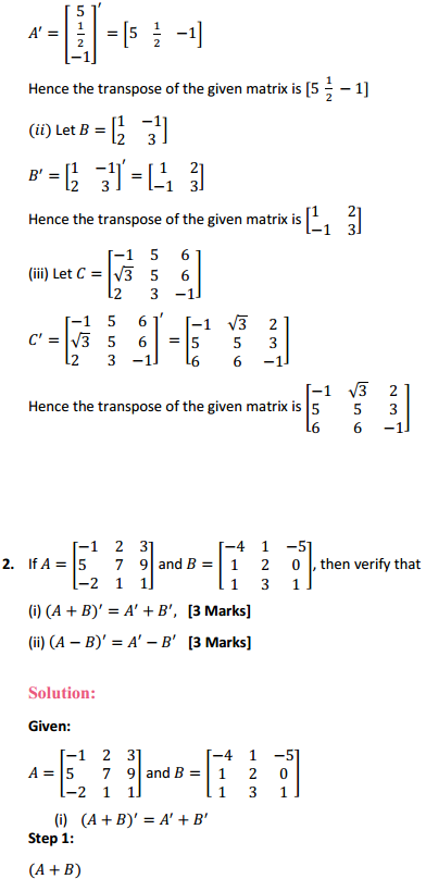 NCERT Solutions for Class 12 Maths Chapter 3 Matrices Ex 3.3 2