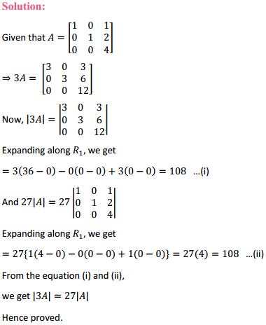 NCERT Solutions for Class 12 Maths Chapter 4 Determinants Ex 4.1 3