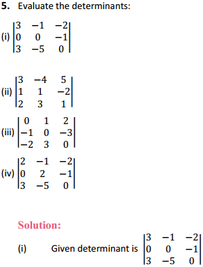 NCERT Solutions for Class 12 Maths Chapter 4 Determinants Ex 4.1 4