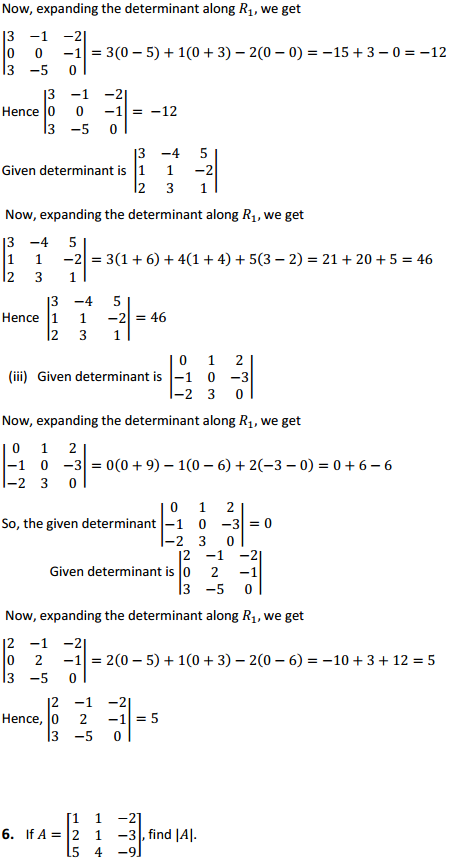 NCERT Solutions for Class 12 Maths Chapter 4 Determinants Ex 4.1 5