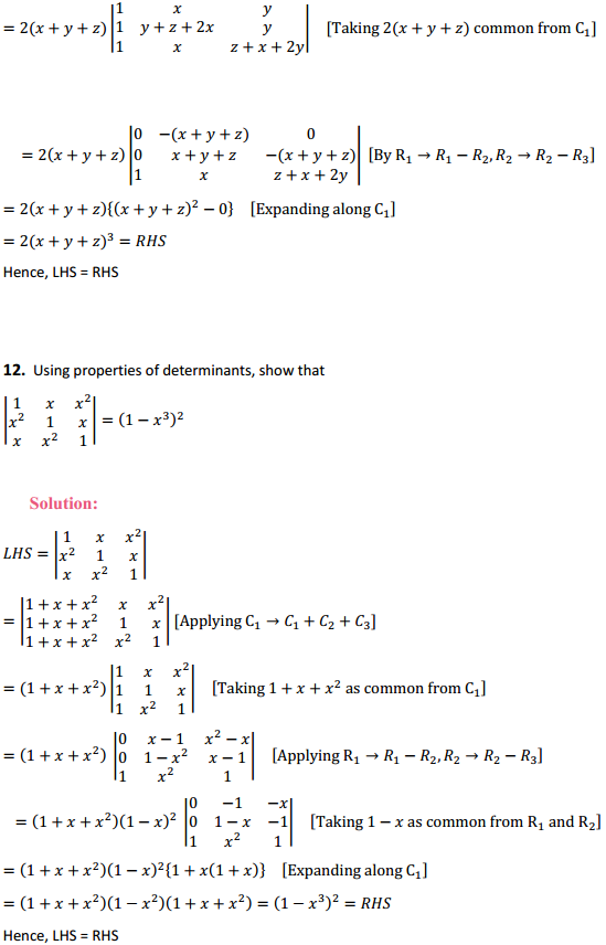 NCERT Solutions for Class 12 Maths Chapter 4 Determinants Ex 4.2 10