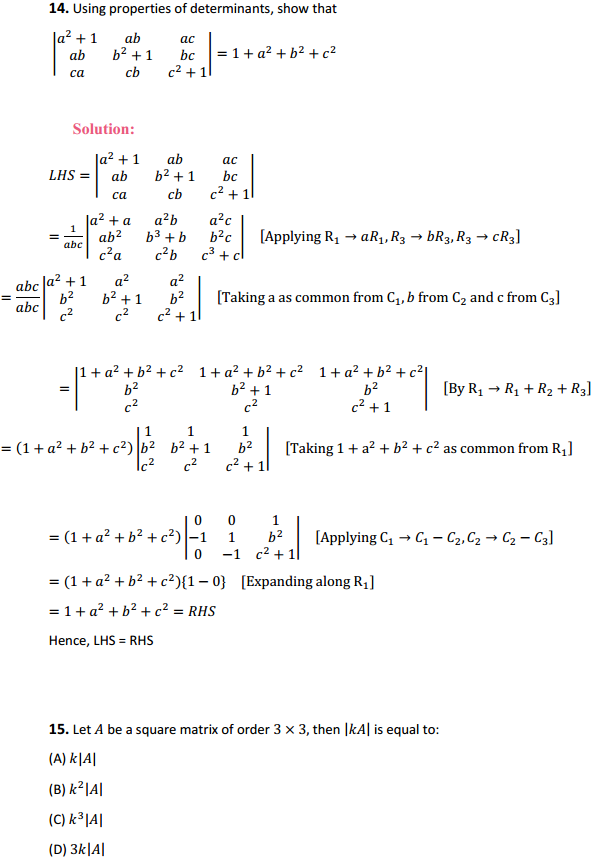 NCERT Solutions for Class 12 Maths Chapter 4 Determinants Ex 4.2 12