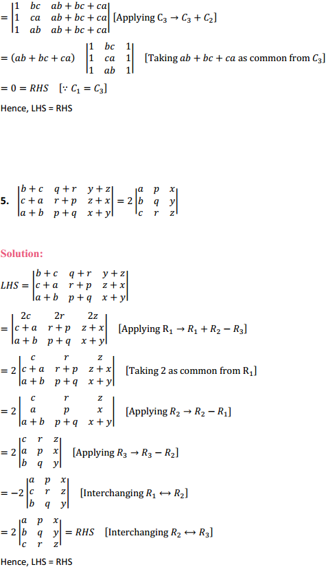 NCERT Solutions for Class 12 Maths Chapter 4 Determinants Ex 4.2 3