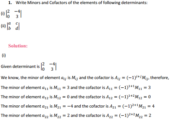 NCERT Solutions for Class 12 Maths Chapter 4 Determinants Ex 4.4 1