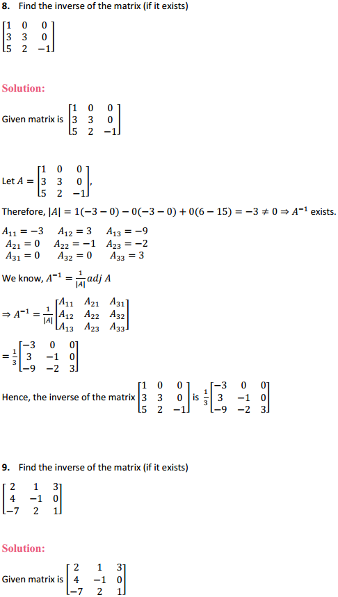 NCERT Solutions for Class 12 Maths Chapter 4 Determinants Ex 4.5 8