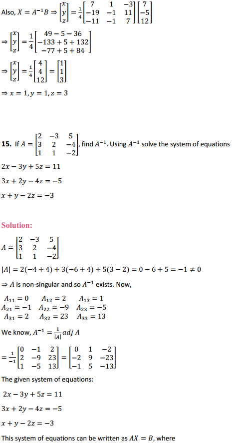 NCERT Solutions for Class 12 Maths Chapter 4 Determinants Ex 4.6 14