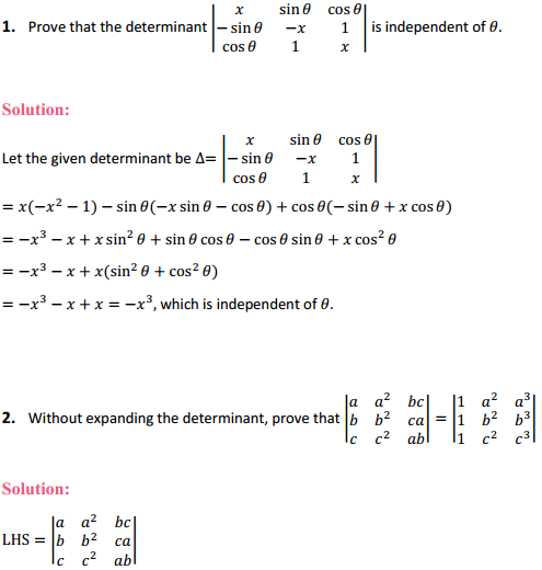 NCERT Solutions for Class 12 Maths Chapter 4 Determinants Miscellaneous Exercise 1