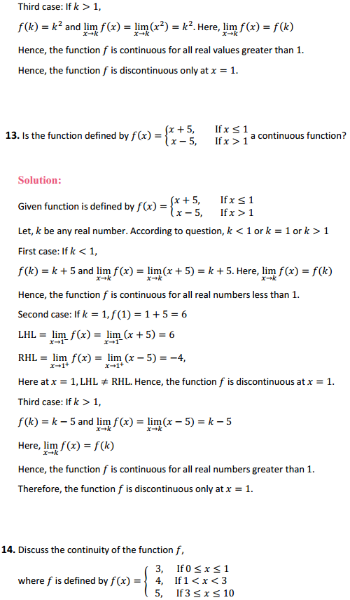 NCERT Solutions for Class 12 Maths Chapter 5 Continuity and Differentiability Ex 5.1 13