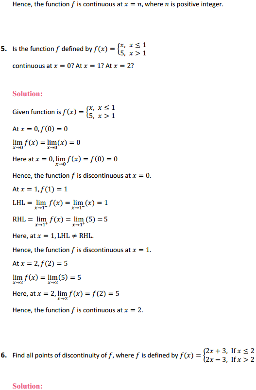 NCERT Solutions for Class 12 Maths Chapter 5 Continuity and Differentiability Ex 5.1 5