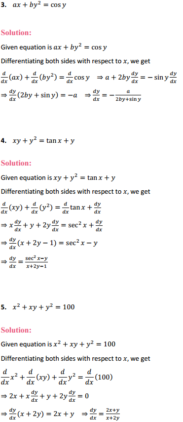 NCERT Solutions for Class 12 Maths Chapter 5 Continuity and Differentiability Ex 5.3 2