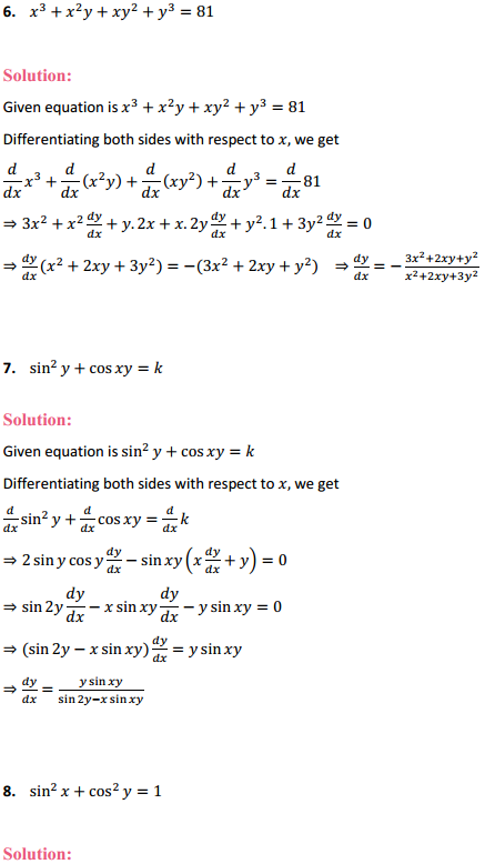NCERT Solutions for Class 12 Maths Chapter 5 Continuity and Differentiability Ex 5.3 3