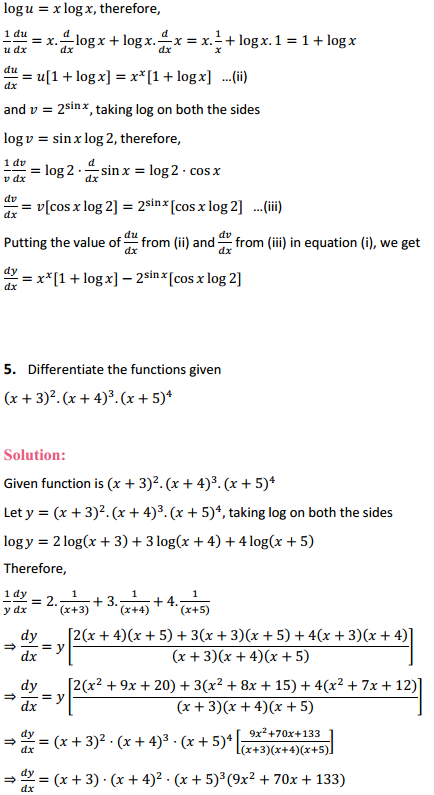 NCERT Solutions for Class 12 Maths Chapter 5 Continuity and Differentiability Ex 5.5 4