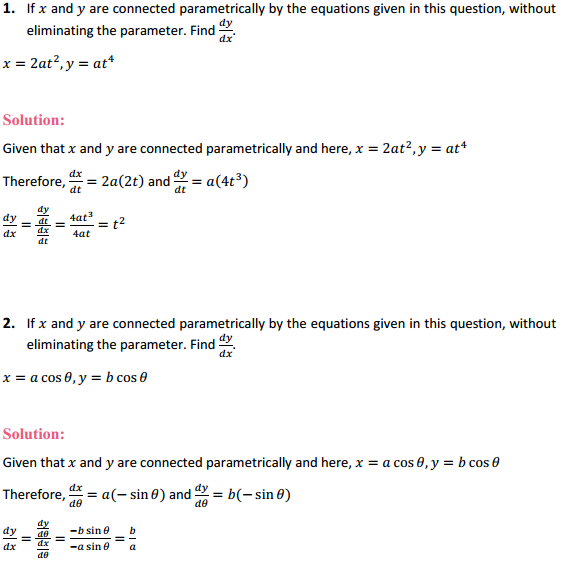 NCERT Solutions for Class 12 Maths Chapter 5 Continuity and Differentiability Ex 5.6 1