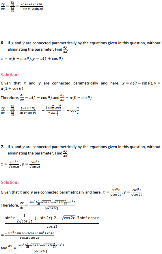 NCERT Solutions for Class 12 Maths Chapter 5 Continuity and Differentiability Ex 5.6 3