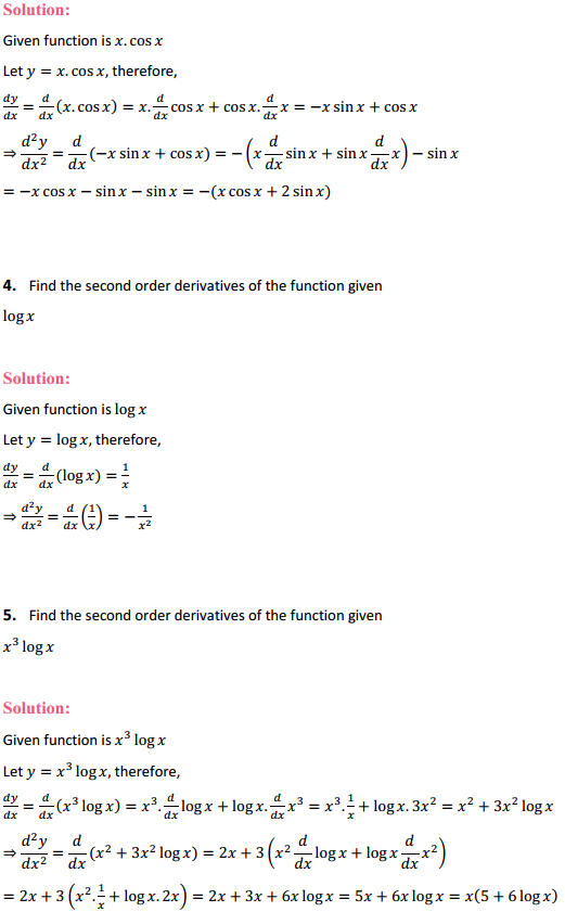 NCERT Solutions for Class 12 Maths Chapter 5 Continuity and Differentiability Ex 5.7 2