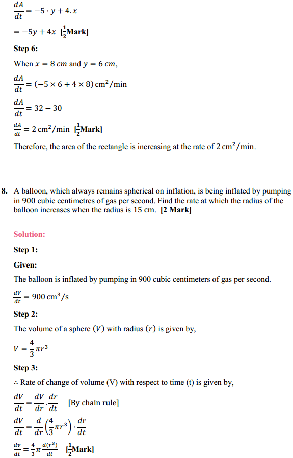 NCERT Solutions for Class 12 Maths Chapter 6 Application of Derivatives Ex 6.1 10