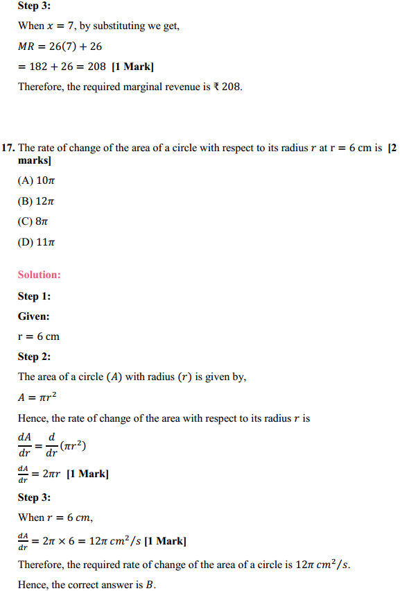 NCERT Solutions for Class 12 Maths Chapter 6 Application of Derivatives Ex 6.1 20