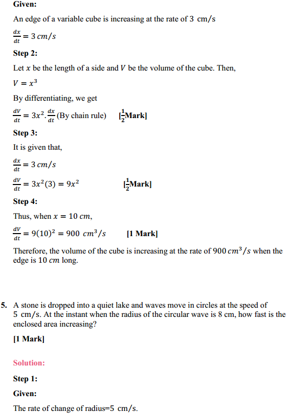 NCERT Solutions for Class 12 Maths Chapter 6 Application of Derivatives Ex 6.1 5