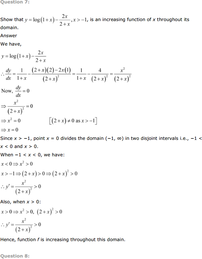 NCERT Solutions for Class 12 Maths Chapter 6 Application of Derivatives Ex 6.2 8