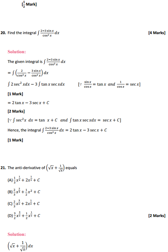NCERT Solutions for Class 12 Maths Chapter 7 Integrals Ex 7.1 10