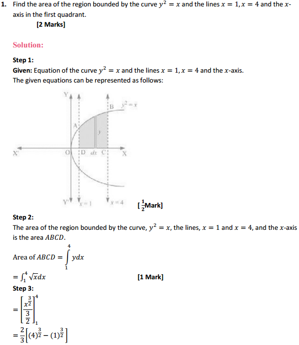 NCERT Solutions for Class 12 Maths Chapter 8 Application of Integrals Ex 8.1 1