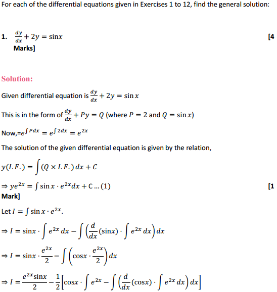 NCERT Solutions for Class 12 Maths Chapter 9 Differential Equations Ex 9.6 1