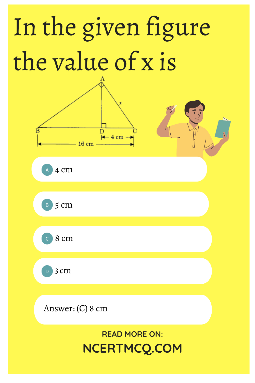 In the given figure the value of x is