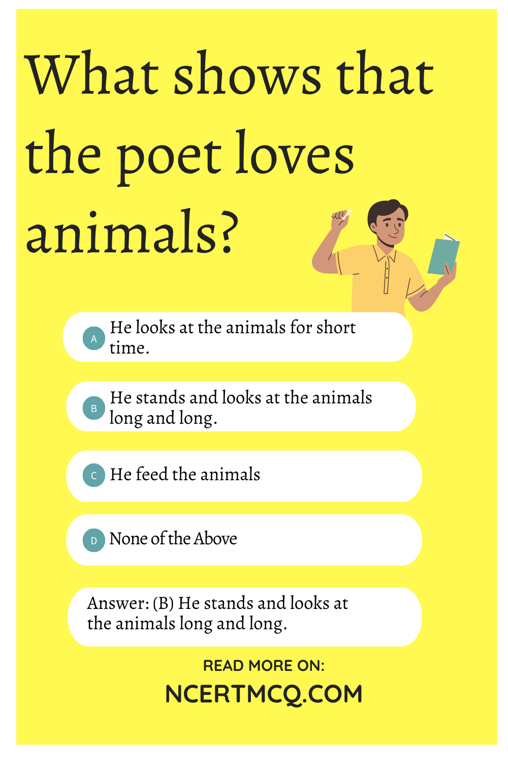 What shows that the poet loves animals?