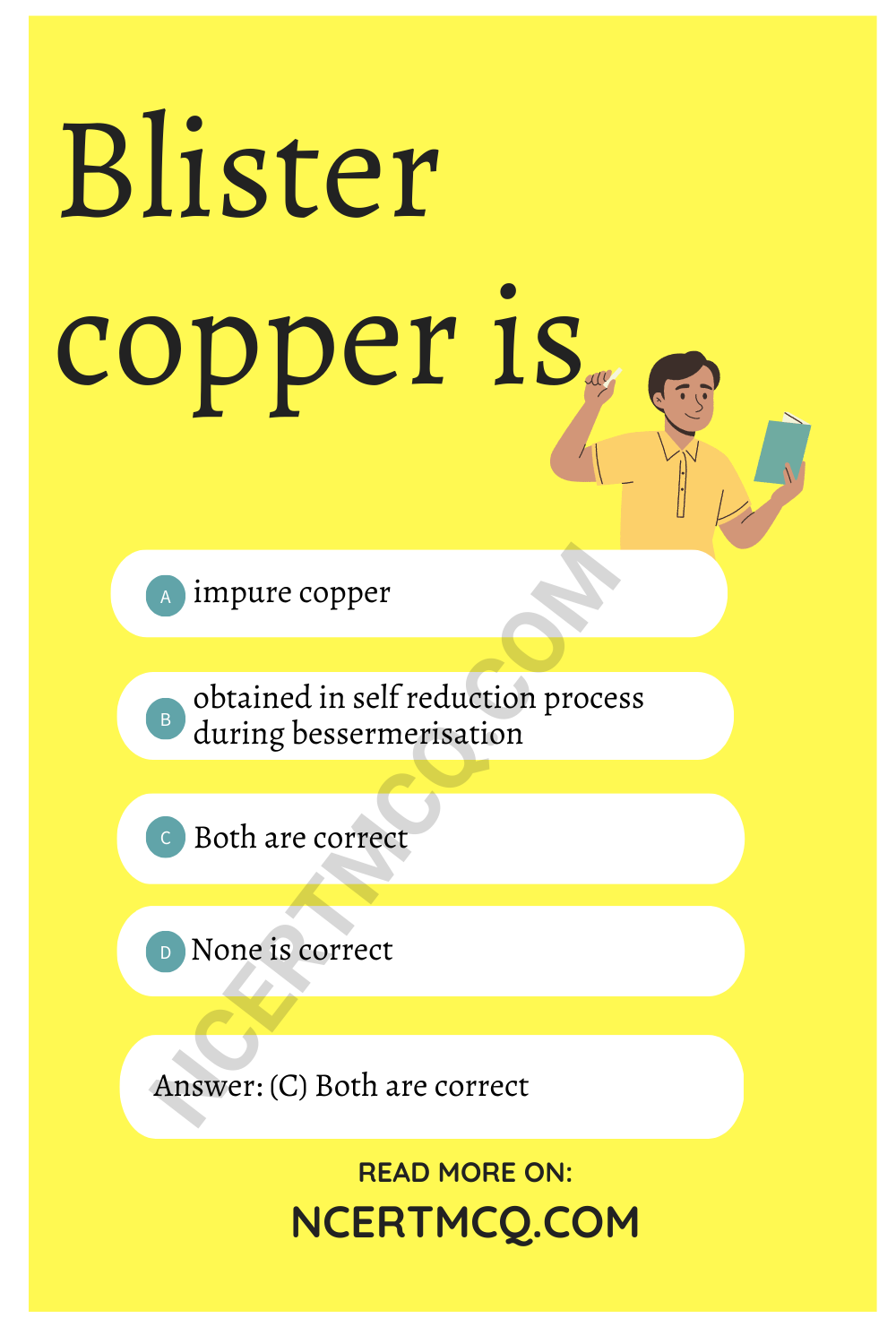 Blister copper is